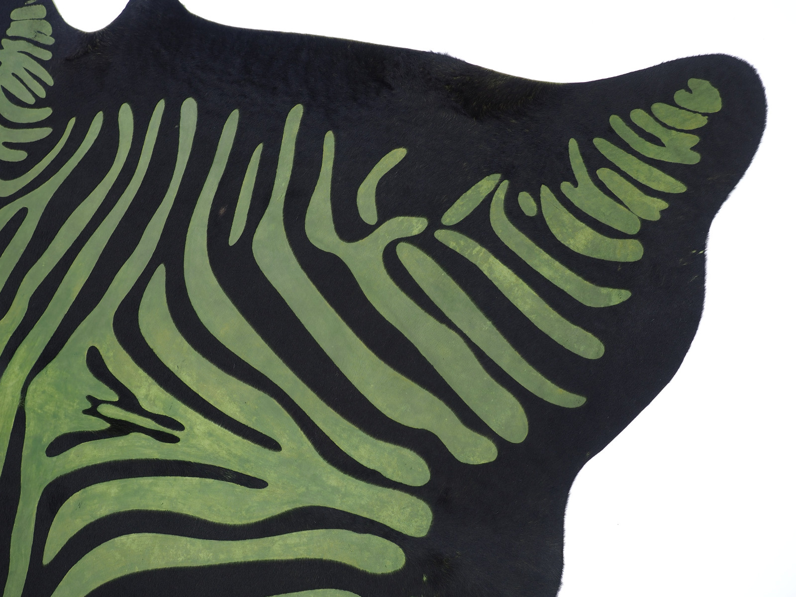  Шкура коровы под винтажную Зебру матовая зеленая арт.: 29068