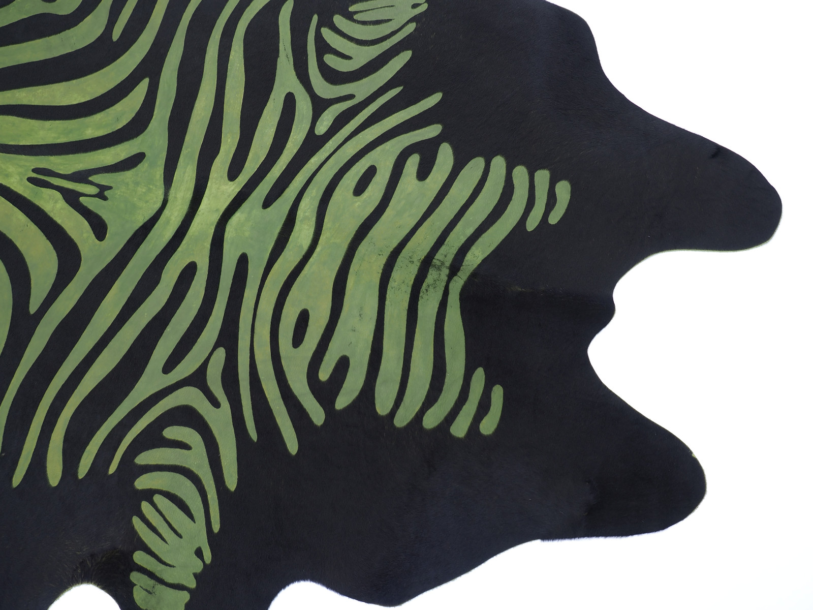  Шкура коровы под винтажную Зебру матовая зеленая арт.: 29068