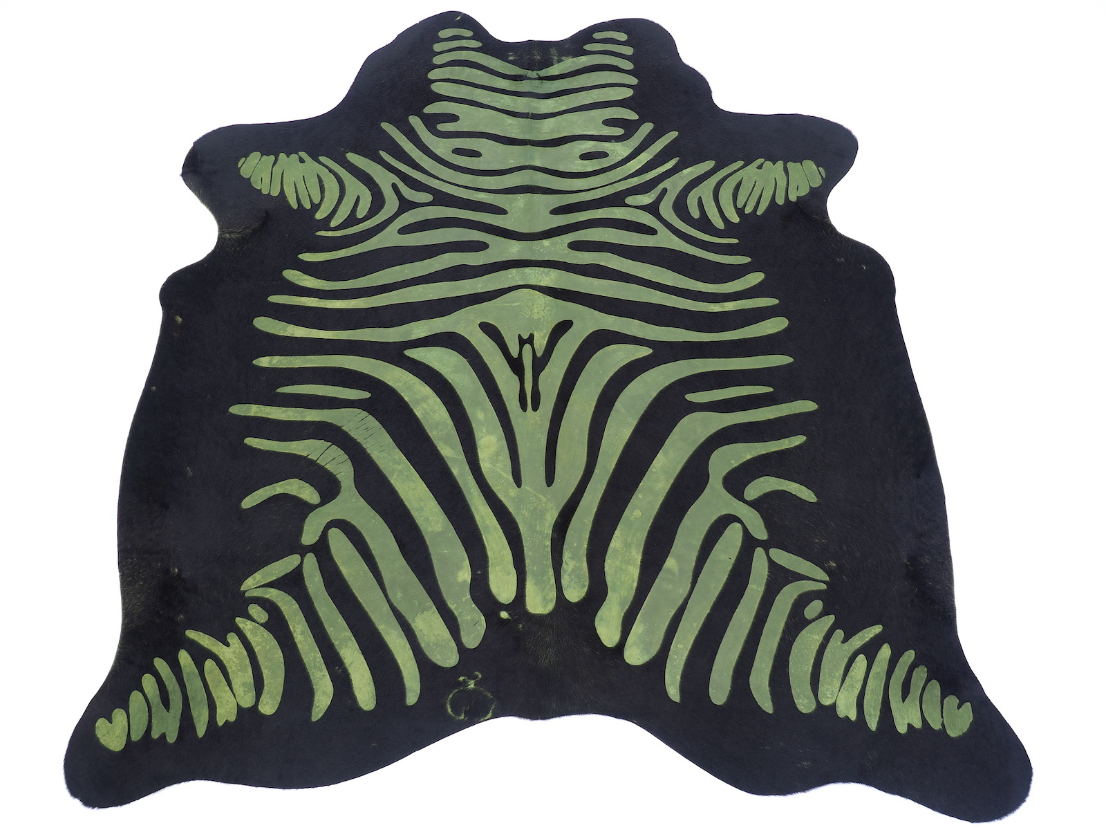  Шкура коровы под винтажную Зебру матовая зеленая арт.: 29069